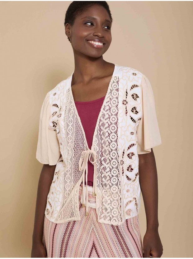 Blusa viscosa bordada