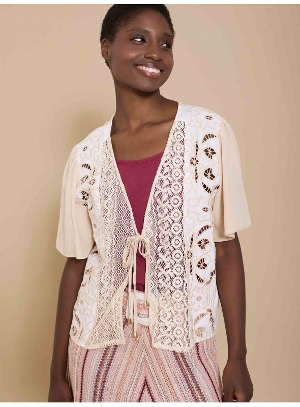 Blusa viscosa bordada