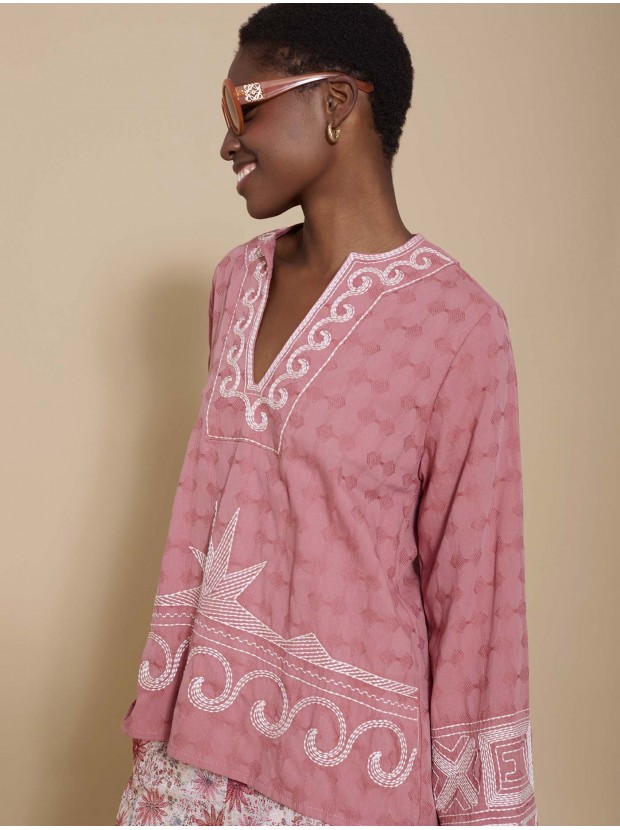 Blusa oversize bordado