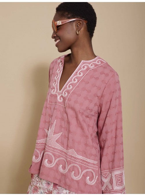 Blusa oversize bordado