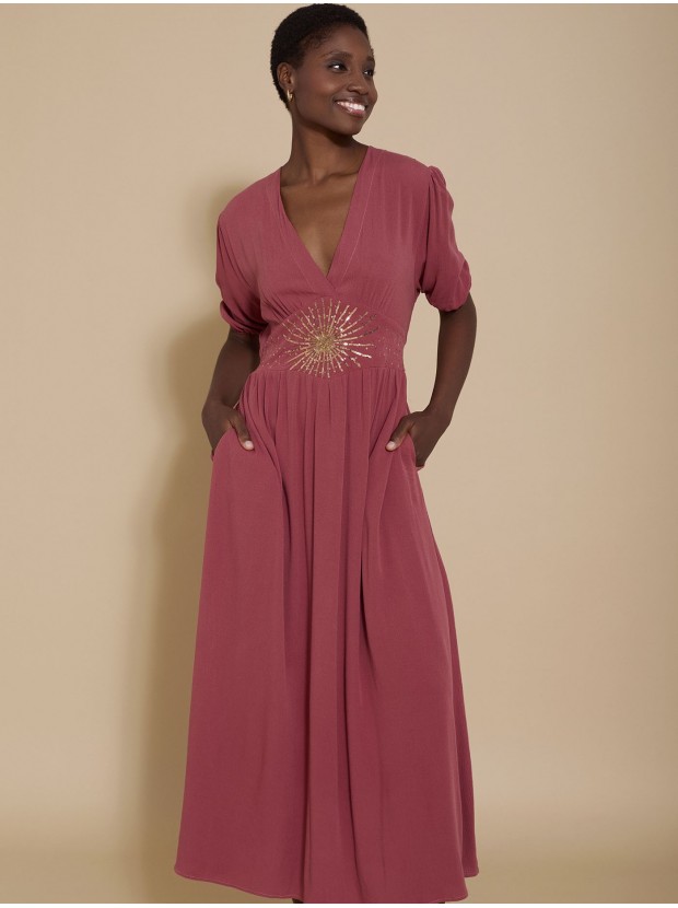 Vestido largo con fajin