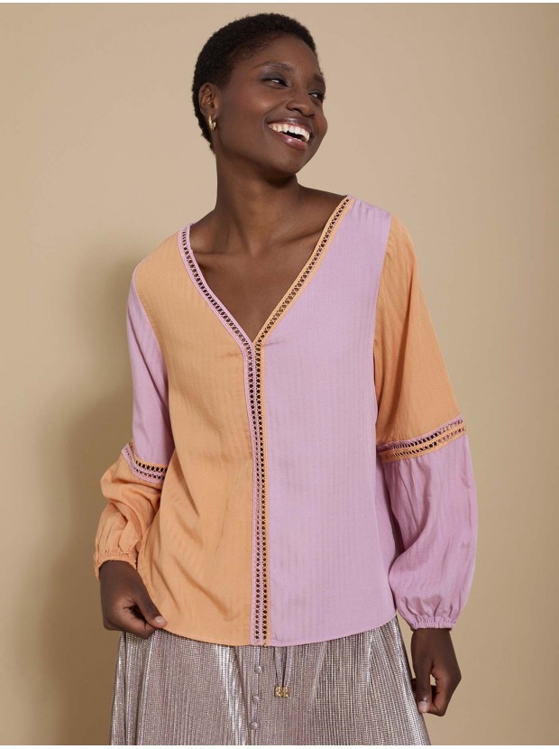 Blusa bicolor