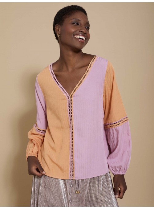 Blusa bicolor