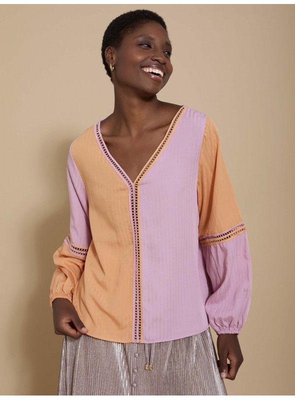 Blusa bicolor
