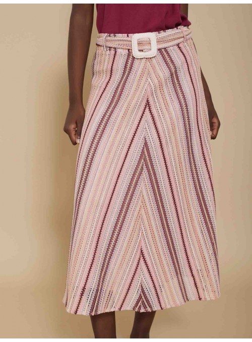 Falda midi rayas