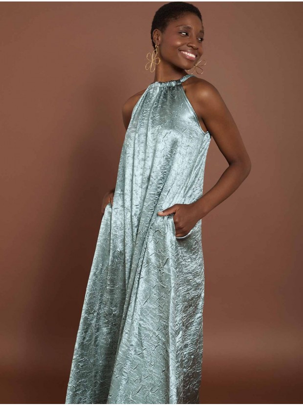 Vestido tejido metalizado