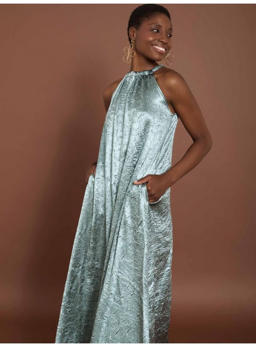 Vestido tejido metalizado