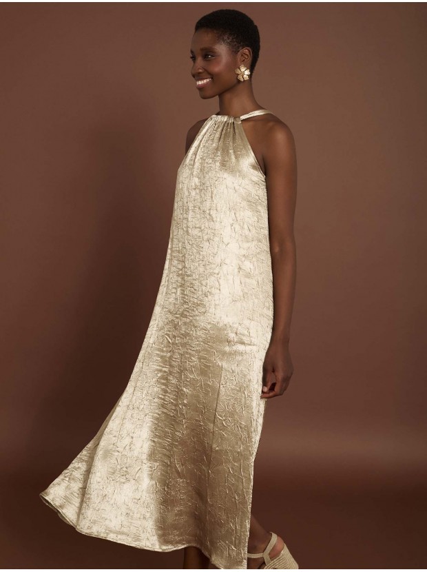 Vestido tejido metalizado