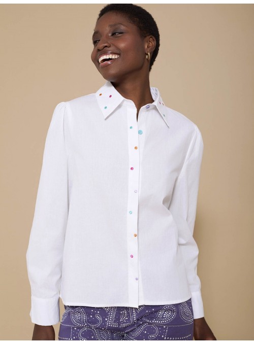 Camisa topos bordados