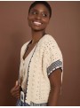 Cardigan corto bicolor
