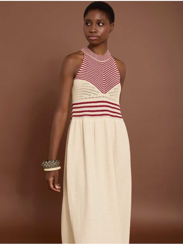 Vestido punto bicolor