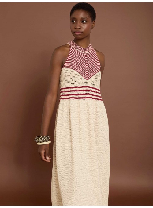 Vestido punto bicolor