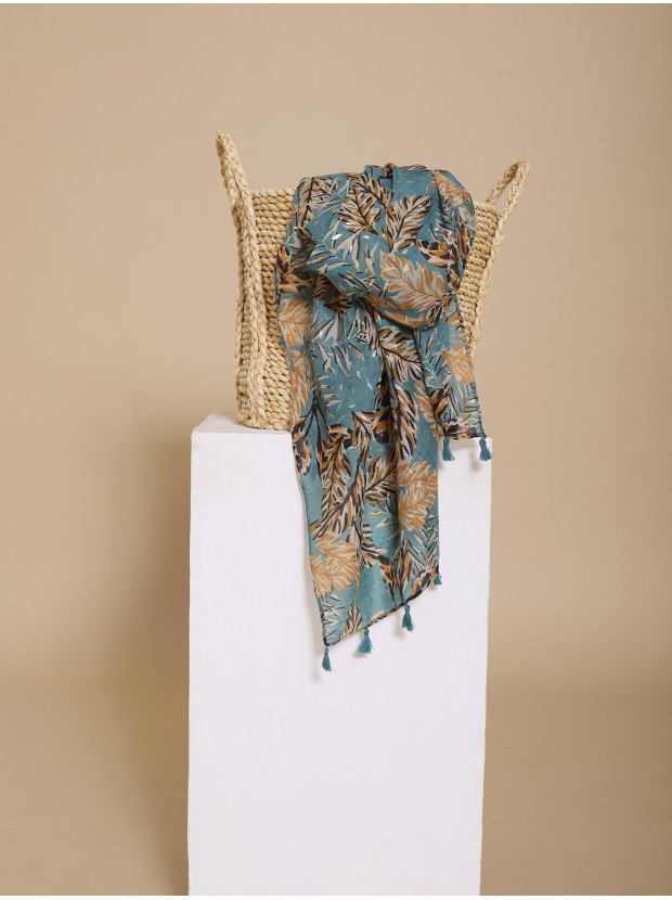 Fular estampado con dorado