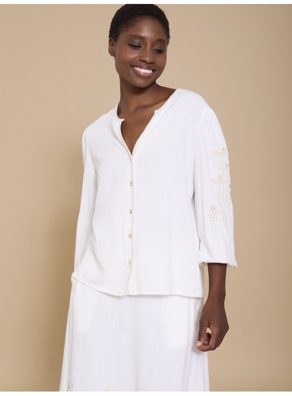 Blusa con bordado manga