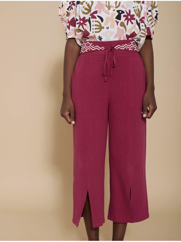 Pantalón fajín bordado