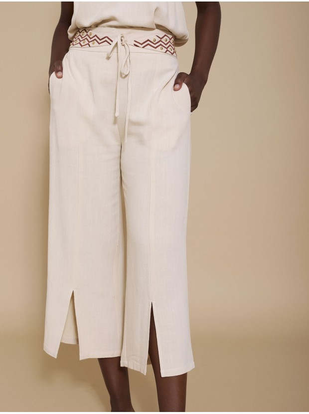 Pantalón fajín bordado