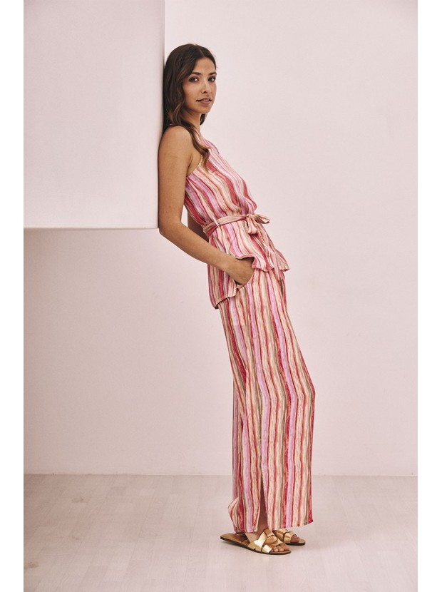 Pantalón fluido con bordado