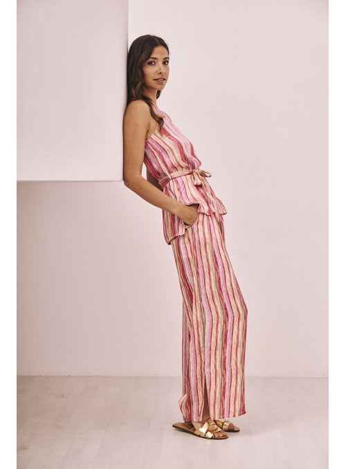 Pantalón fluido con bordado