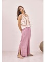 Pantalón jacquard recto fluido