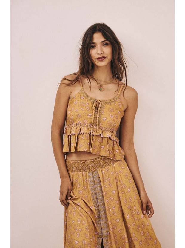 Top tirantes estampado bordado