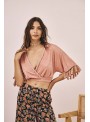 Blusa cruzada punto flecos