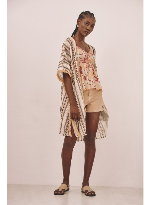 Kimono punto flecos