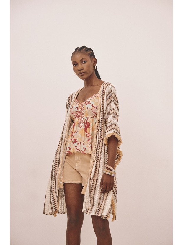 Kimono punto flecos