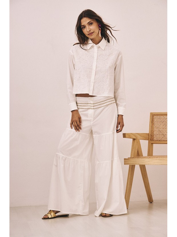 Pantalón algodón con detalle cintura