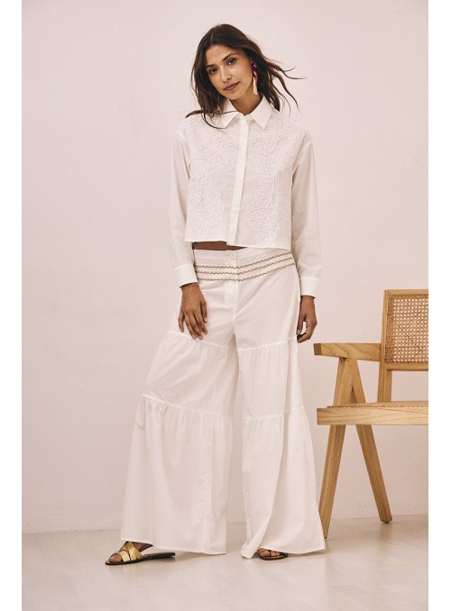 Pantalón algodón con detalle cintura
