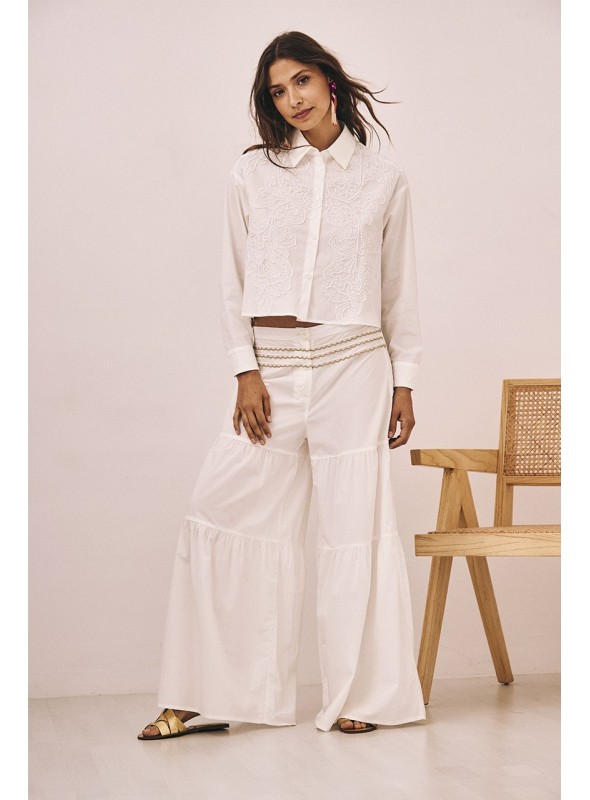 Pantalón algodón con detalle cintura