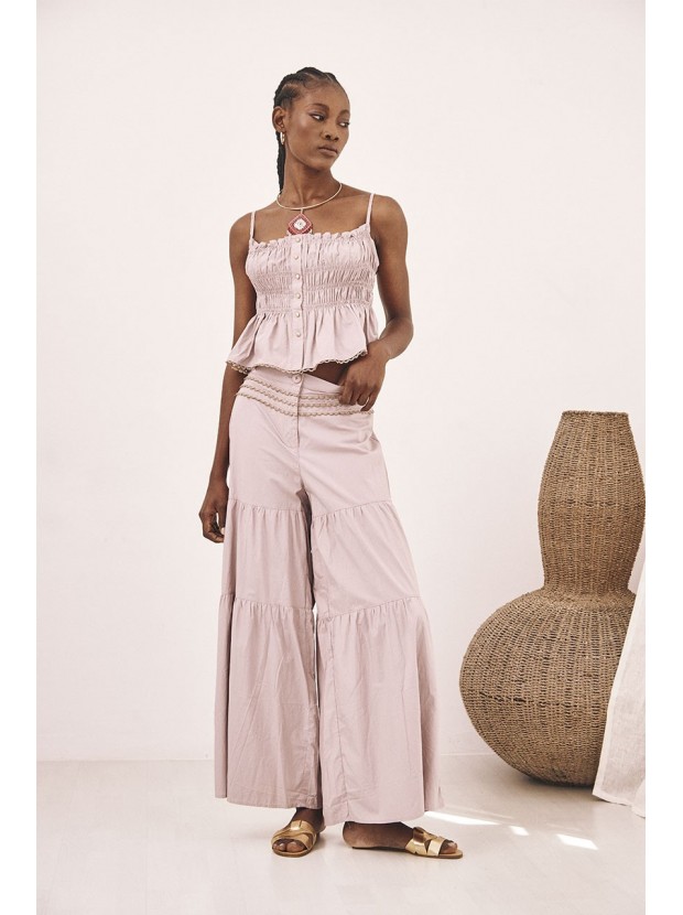 Pantalón algodón con detalle cintura