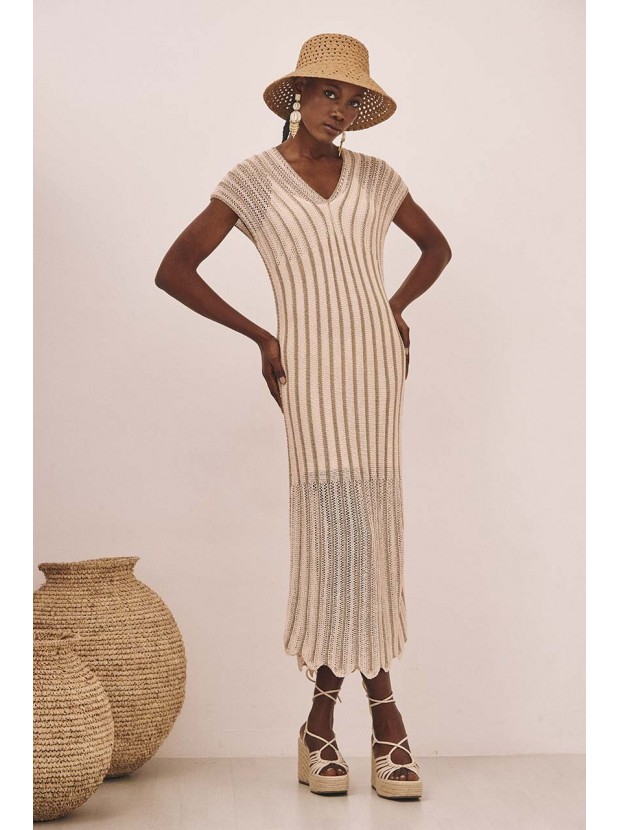 Vestido largo tricot lurex