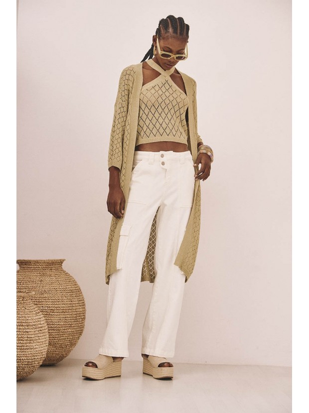 Top halter punto calado
