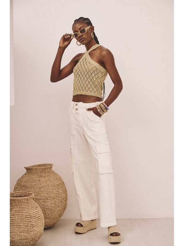 Top halter punto calado