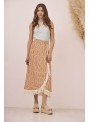 Falda midi pareo estampada