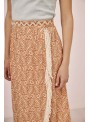 Falda midi pareo estampada