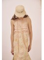 Vestido midi estampado tirantes bordado