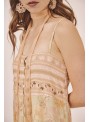 Vestido midi estampado tirantes bordado