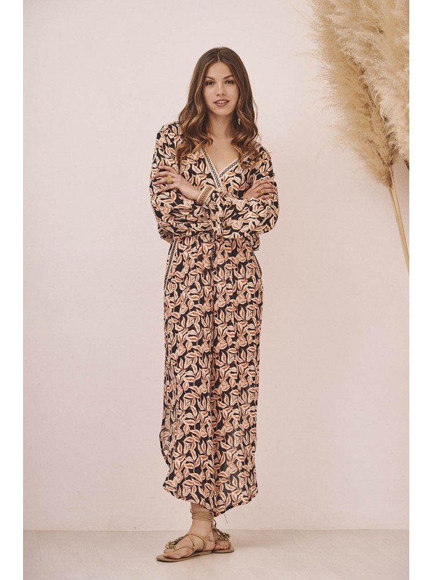 Pantalón corsario estampado bordados