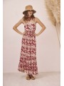 Vestido midi tirantes estampado bordado