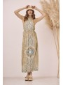 Vestido halter estampado posicional