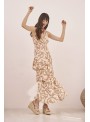 Vestido largo tirantes volantes