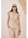 Top halter estampado cut out