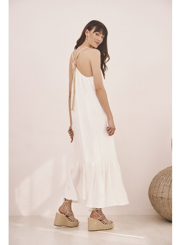 Vestido largo viscosa tirantes