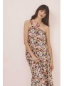 Vestido viscosa midi asimétrico