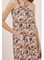 Vestido viscosa midi asimétrico