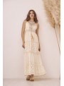 Vestido largo algodón bordado