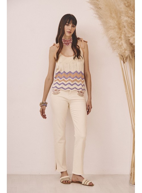 Top punto detalle zigzag