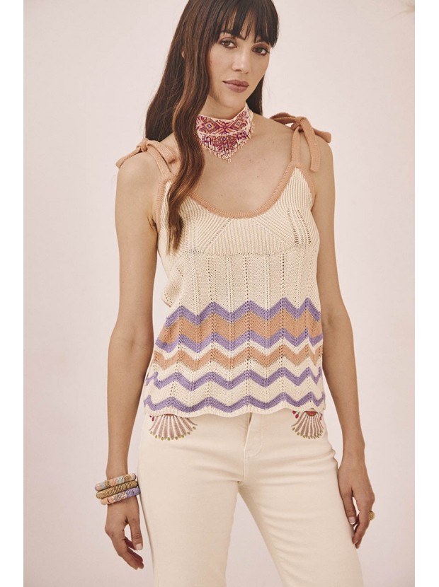 Top punto detalle zigzag