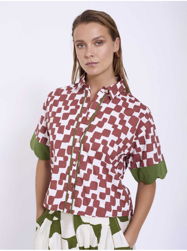 Camisa algodón estampada